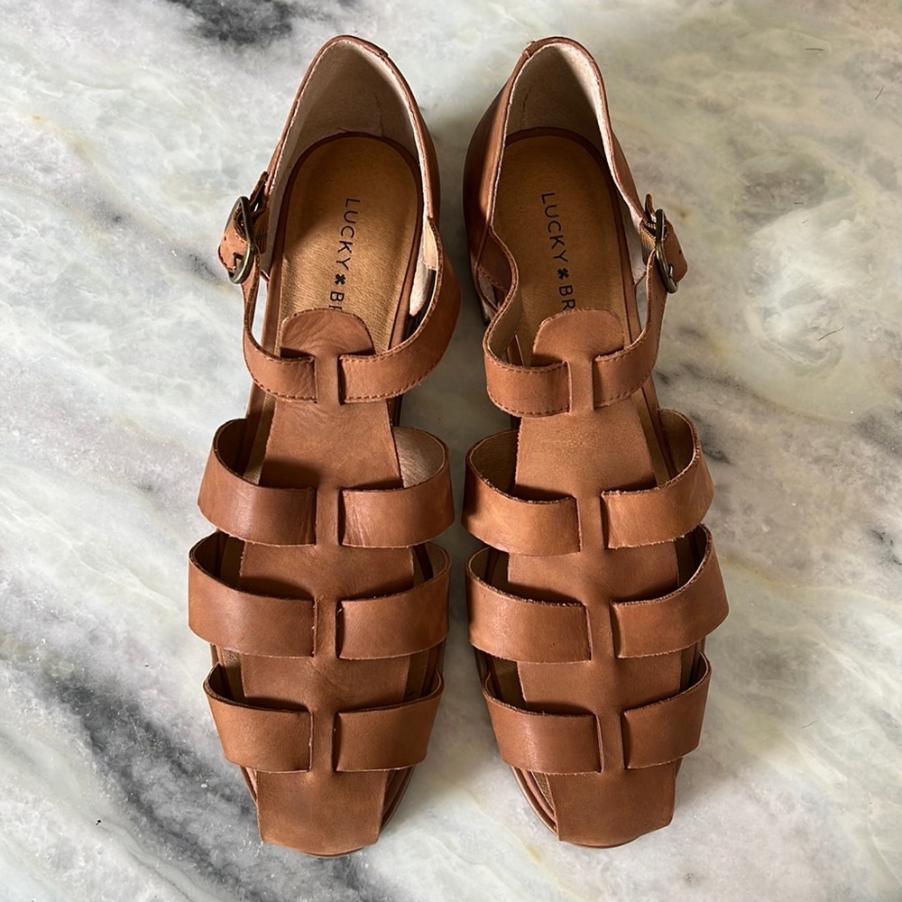 Lucky Brand Gladiator Brown Leather Sandals